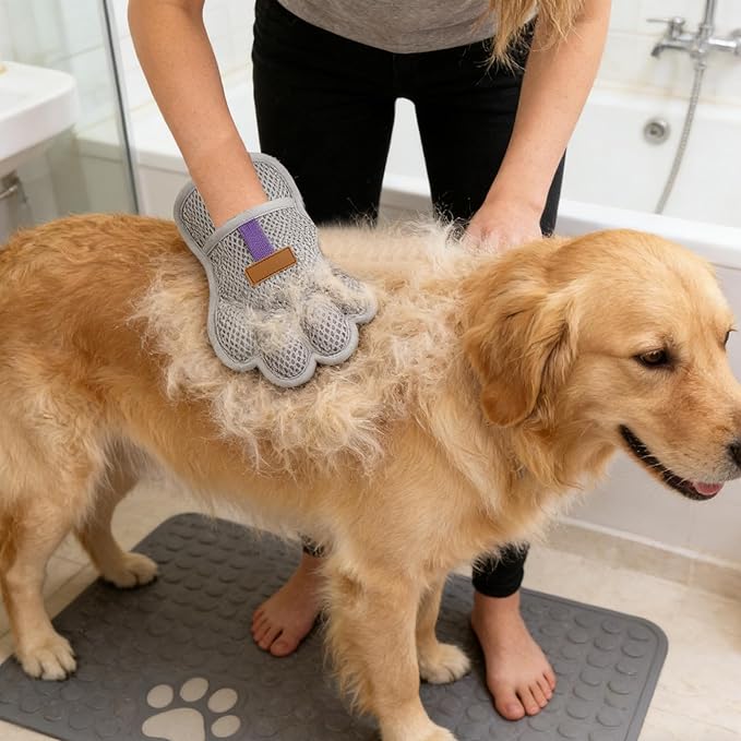 Hair Removal Glove - Static Pet Cleaner, Washable Scrubber for Cat and Dog Hair, Soft Grooming Texture, Pet Cleaning Feature, Perfect for Long Short Coat Couch Carpet Car Seat