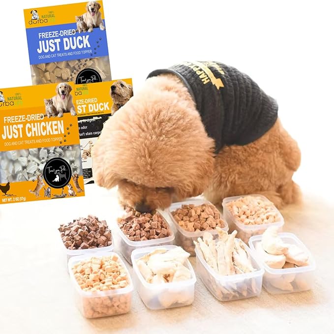 Balanced Mix Freeze-Dried Dog & Cat Treats Food Topper (2.0 oz, Duck Cubes & Duck Liver Mix)
