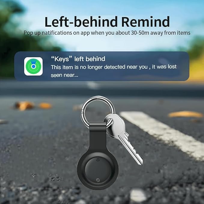 RAINDROPS Air Tracker Tags 4 Pack, Bluetooth Tracker Works with Apple Find My, Item Finder for Keys, Luggage, Backpack, Pets (iOS Only, Black, 4 Pack)