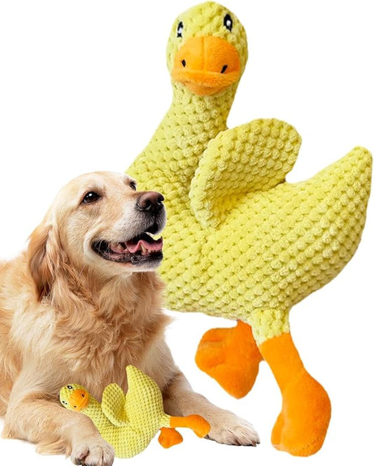 Dog Chew Toys - Chew Toys for Aggressive Chewers, Plush Duck Pet Supplies, Squeaky Calming Plush Stuffed Animals, Dog Teething Game with Squeaker for Puppy Small Medium Large Breed Home Travel