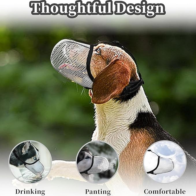 Large Dog Muzzle,Soft Anti-Bark Reflective,Anti-Bite Soft Muzzle for Dogs | for Small Medium Large Puppy Stop Scavenging Grooming Barking Vet Visit