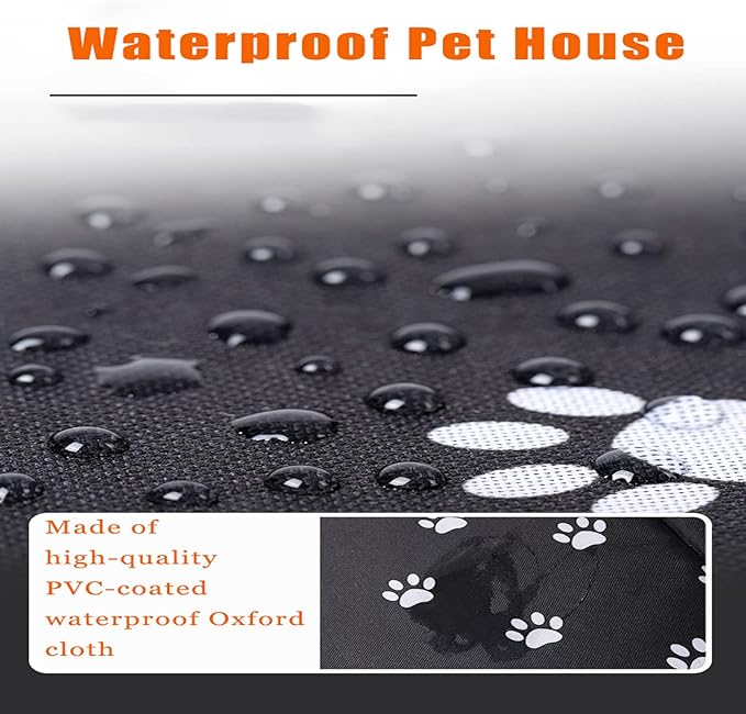 VARMTOR Outdoor Cat House, Cat Houses for Outdoor Cats, Weatherproof Warm and Insulated Cat House with Transparent Curtain Pet House, Stray Cats Shelter