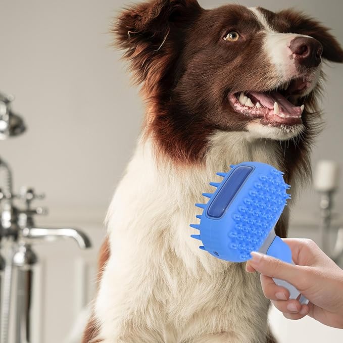 Cat Brush, Pet Grooming Brush Double-Sided, Knot Proof Deep-Cleaning Massager, Gentle Hair Care with Steam, Ergonomic Handle, Shedding Removal Bathing Kitten Dog Supplies