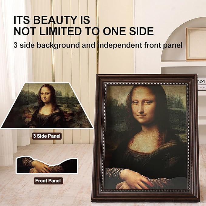 Mona Lisa Cat Bed, Wooden Frame Design, Dimensions: 17x20.5x13.4 inches, Suitable for Small and Medium-Sized Cats, a for pet Cats.