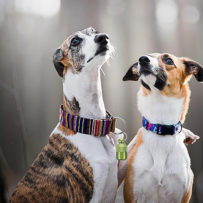 Cabilock 5pcs Aluminum Alloy Dog Collar Id Tags Anti-Lost Hanging Pet Name Tags for Puppies and Cats, Green Sturdy Pet Address Plate for Dog Supplies