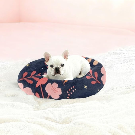 Pet Cat Bed Anti-Slip fluffier Dog & Cat Cushion for Extra Small Size Pets Supplies Puppy Night Floral