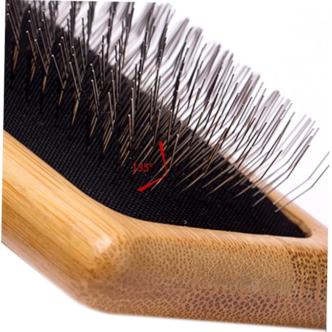 KESYOO Bamboo Needle Comb Dog Grooming Supplies Pet Hair Comb Ergonomic Grip Brush