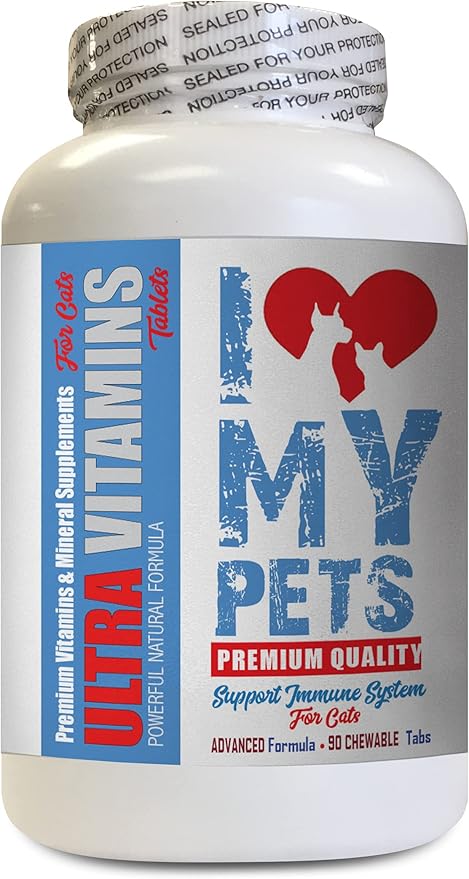 I LOVE MY PETS LLC antioxidant for Cats - Ultra Vitamins - CAT Health - Mineral Boost - cat Mineral Supplement - 90 Treats (1 Bottle)