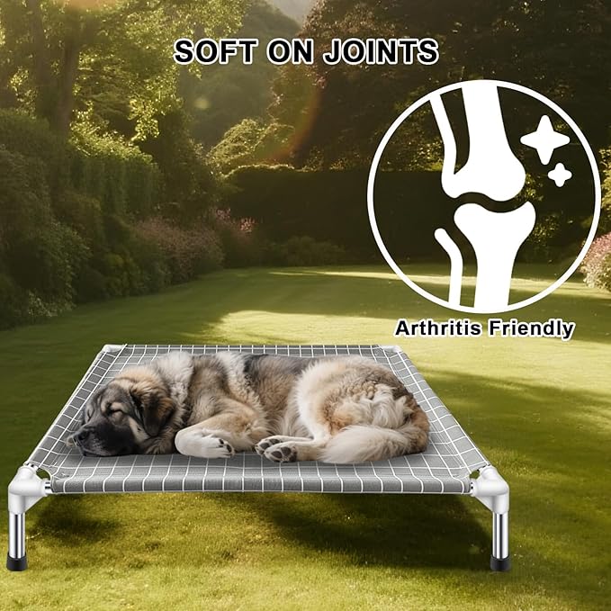 Elevated Dog Bed Pet Cot - Dog Cots Beds for Large Dogs | Detachable Raised Cat Dog Pet Bed for Large Dogs