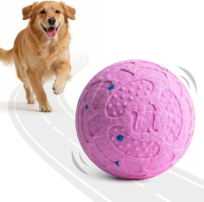 Smart Interactive Dog Toy Ball – Automatic Moving, Bouncing & Rolling, 3 Modes, Chew-Proof E-TPU Shell, Waterproof, Rechargeable,Dog Ball for Medium and Large Dogs, Pink