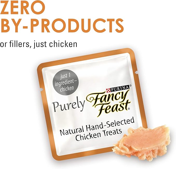 Purina Fancy Feast Natural Cat Treats, Purely Natural Hand-Selected Chicken - (Pack of 5) 10 ct. Pouches