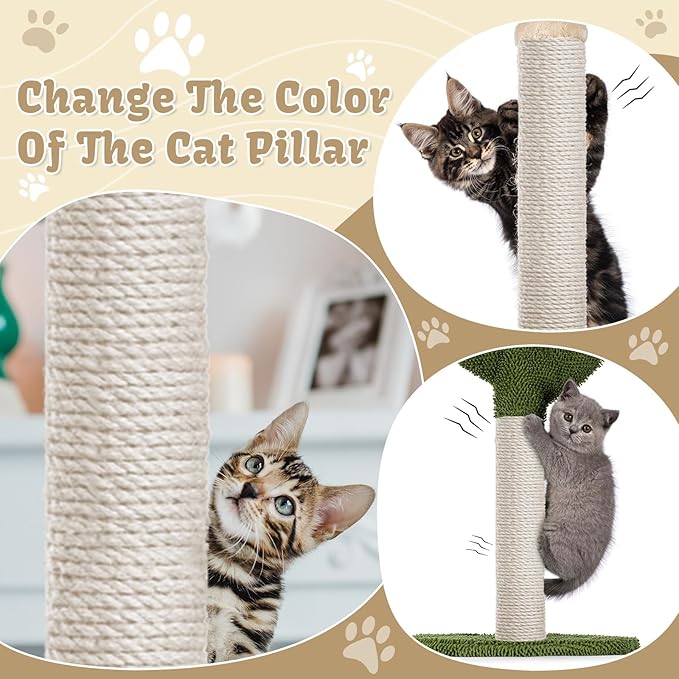 1/4inch ×164Ft Natural Cat Tree Hemp Rope, DIY Repair and Replace Scratching Post Sisal Rope for Scratching Post Cat Tree Tower DIY (White)