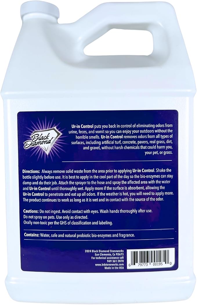 Urine Control Turf Deodorizer for Pet Urine - Bio-Enzymatic Odor Neutralizer for Artificial Grass, Turf, and Outdoor Surfaces - Eco-Friendly, Pet-Safe, Long-Lasting Scent (128oz Gallon)