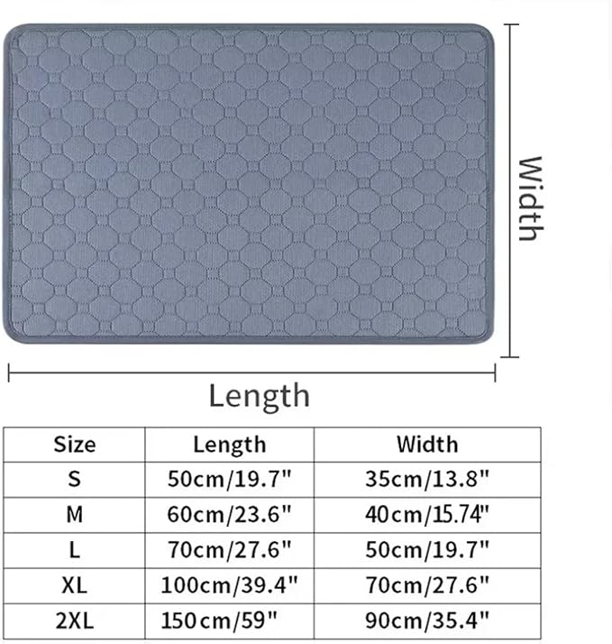 Cat Dog Urine Pads Washable Reusable Anti Slip Pet Pee Pad Puppy Training Pad Pet Bed Urine Mat Compatible with Car Seat Cover Pet Supplies(Black,M 60x45cm)