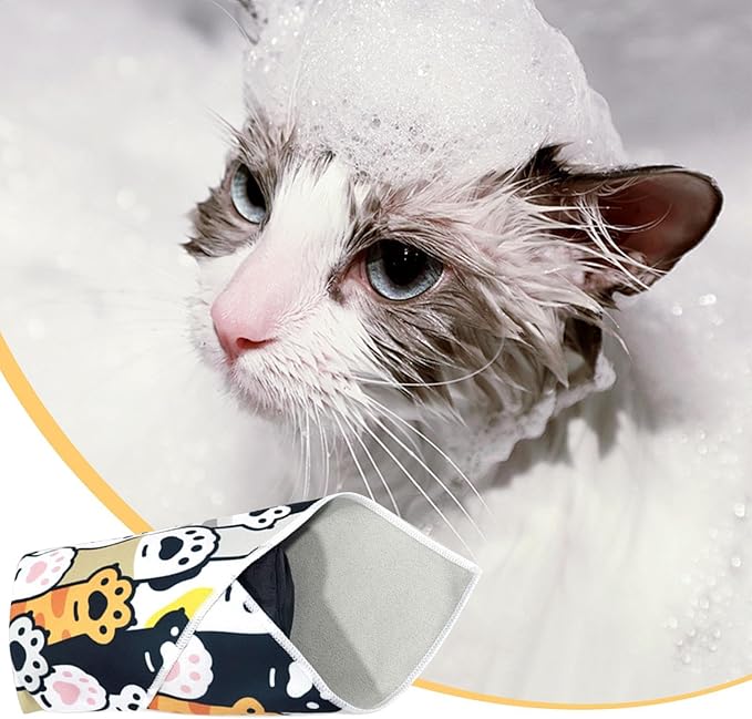 Cat Wrap for Cutting Nails - Self-Adherent Cat Burrito Wrap for Nail Trimming | Anti-Scratch Control Multifunctional Anti-Escape Washing Grooming Indoor Clip Nails Clean Ears Animal Trimming Clipping