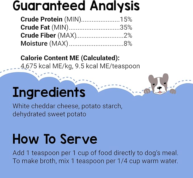 Flavors Food Topper for Dogs, White Cheddar Recipe, 6-Ounce, Pack of 2