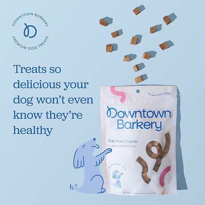 Downtown Barkery Freeze Dried Dog Treats - Single Ingredient, Low Calorie, Rich in Vitamins and Minerals - All Natural - Freeze Dried Beef Liver Dog Treats, 10 Oz