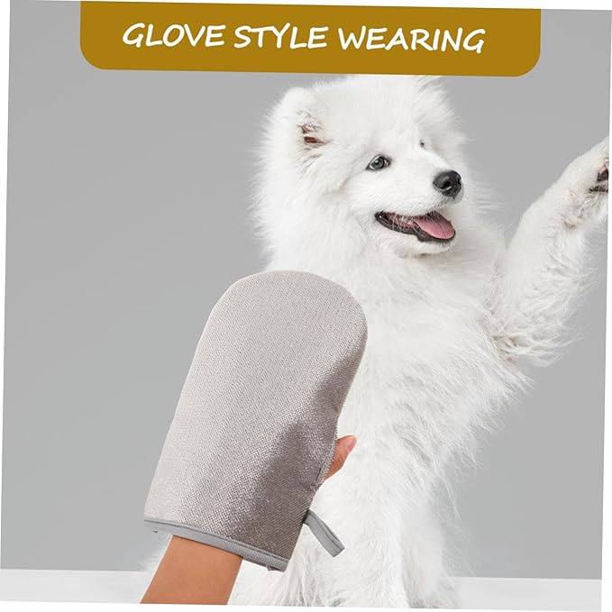 POPETPOP 2pcs Double-Sided Electrostatic Pet Hair Removal Gloves for Cats and Dogs Comfortable Grooming Mitts for Furniture Clothing Carpet Couch Car Interior Hair Remover