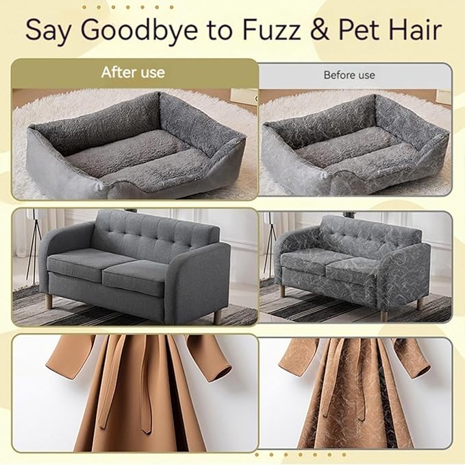 Cat - Clean Removal, Electrostatic Fabric, Washable Build, Gentle Grooming, Secure Fit, Lint Capture, Pet Care, Kitten Puppy Clothing Couch Sofa Bed Carpet Furniture