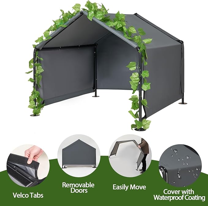 Large Dog Shades for Outside - LitaiL Outdoor Dog Kennel for Small Dogs, 47.2" x 47.2" x 39.4" Outdoors Sun Rain Canopy Pet House, Waterproof Pet Canopy Shelter for Small Animals