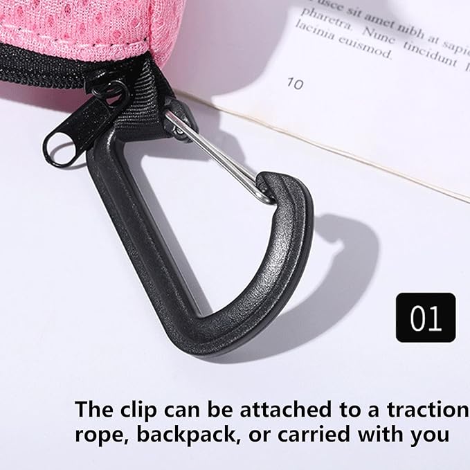 Dog Waste Bag Dispenser | Mesh Fabric Attachment Pet Waste Bag Dispenser with Zipper | Hangable Pet Supplies, Large Capacity Dog for Training, Running, Bicycle