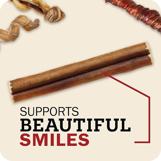 Redbarn Pet Products All-Natural Bully Stick Rings for Dogs - Long Lasting Rawhide Chew Treat - Case of 35