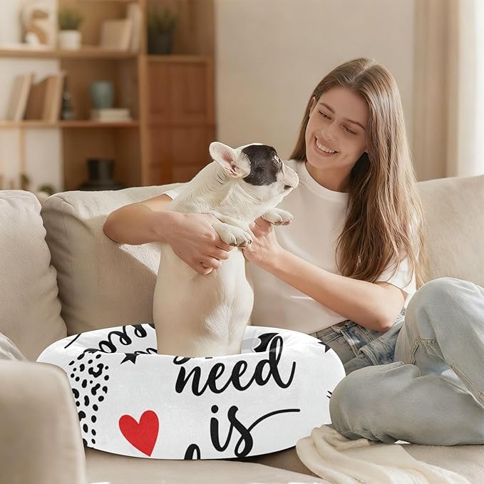 Pet Cat Beds Calming Anti Anxiety fluffier Puppy Beds for Medium Size Pets Supplies Simple Decor Pattern
