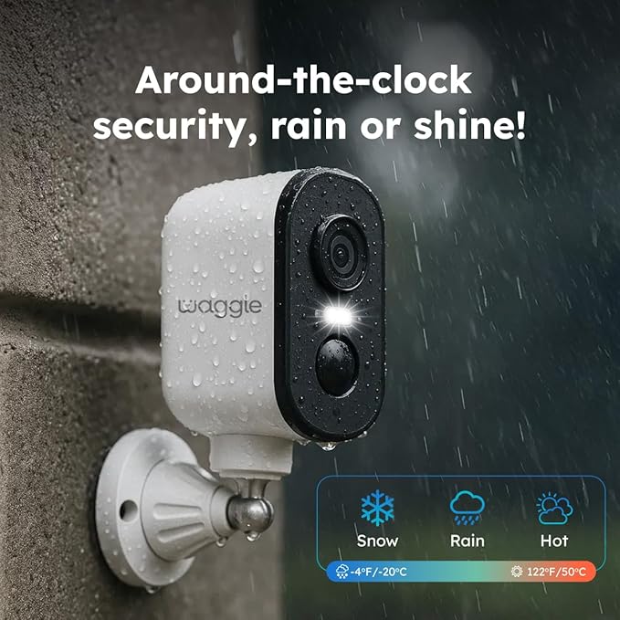 Waggle Pack of 2 4G LTE Security Camera for RV, No Wi-Fi Needed, 2K HD, 300° Pan, 9000mAh Battery, PIR & AI Human Detection, Siren Alarm, Indoor/Outdoor Cam for Camping/Travel, Subscription Required