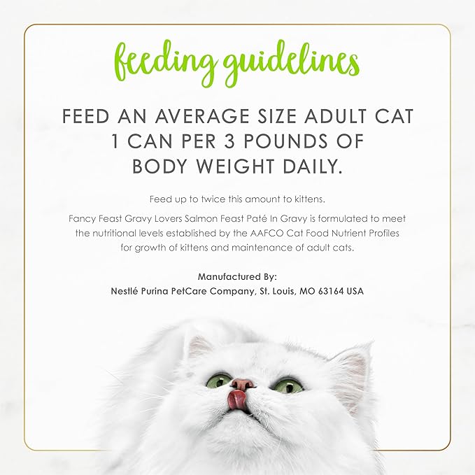 Purina Fancy Feast Gravy Lovers Salmon Feast Pate in Wet Cat Food Gravy - (Pack of 24) 3 oz. Cans