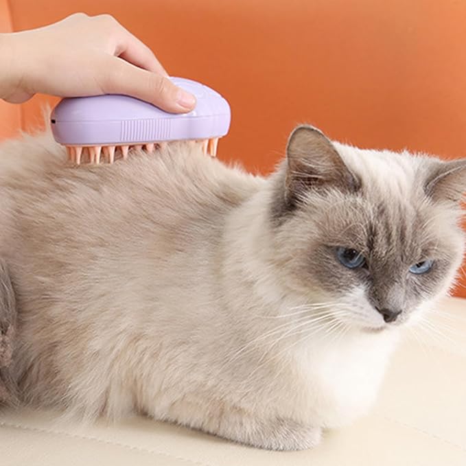 Steam Cat Brush, Electric Cat Steamy Dematting Comb, One-touch spray anti-flying hair massage bath, Cat Grooming Brush for Removing Knots and Loose Hair (B)
