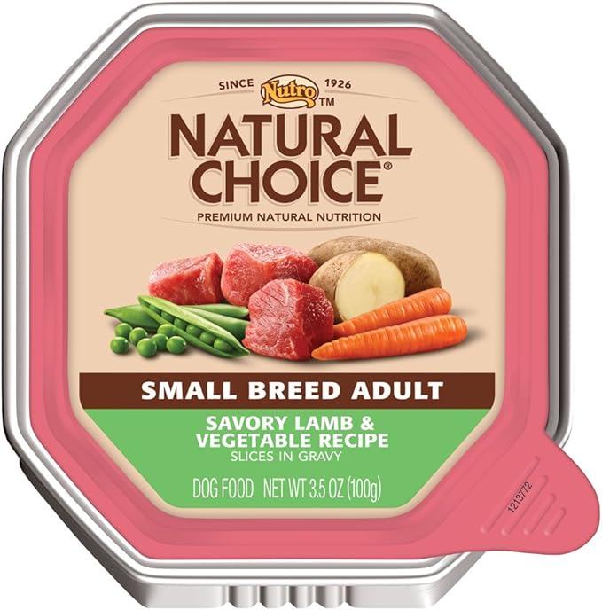 Natural Choice Small Breed Adult Savory Lamb and Vegetable Recipe Slices in Gravy Dog Food Flex Tray, 3-1/2-Ounce