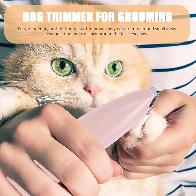 Dog Paw Trimmer Cat Claw Trimmer Low Noise Pet Hair Clippers for Small Dogs and Cats Grooming Supplies Peach Pink