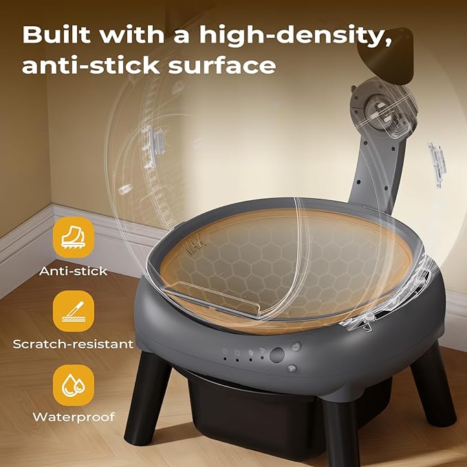 Self Cleaning Litter Box, E2 Cat Litter Box Automatic Cleaning, Robot Litter Box with 2 Rolls Waste Bag and Litter Mat, Black
