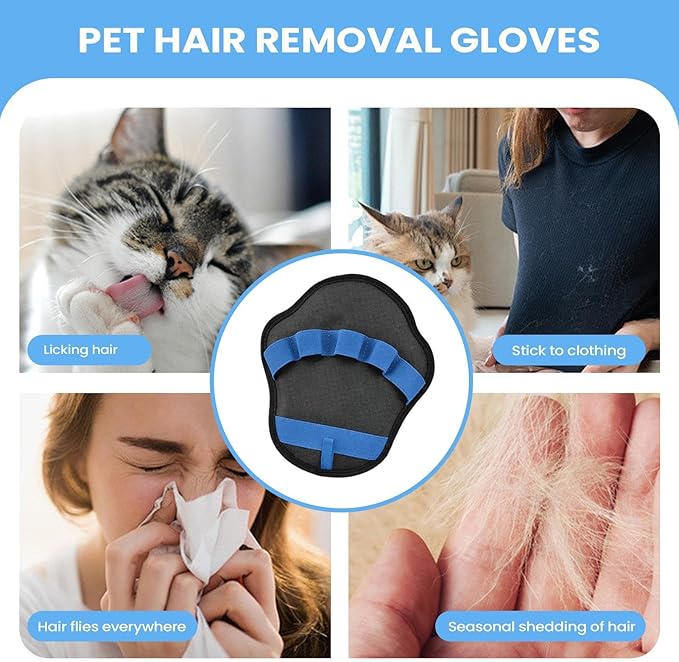 Electrostatic Pet Hair Remover Glove,Electrostatic Five-Finger Dog Cat Lint Mitt Tool - Dog Hair Remover Glove,for Laundry Couch Carpet Car Seat Clothing Bed Sofa