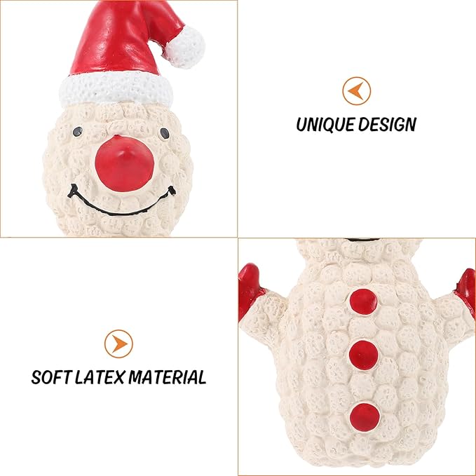 Outanaya Christmas Latex Squeaky Dog Snowman and Santa Interactive Chew for Outdoor Play Training Puppy Pet Supplies