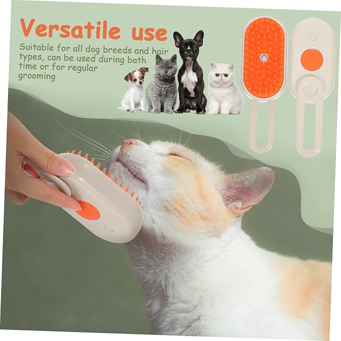 Milisten PET Grooming Brush for Shedding Dog and Cat Deshedding Tool with Long Bristles Self-Cleaning Comb for Long-Haired Pets Efficient Hair Removal and Bathing Supplies