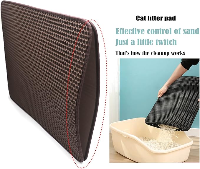 XKMT- Animal Pet Supplies Cats Litter & Housebreaking 75X58 Brown Cat litter Mat Double Layer Pad Trapper Folding Pad EVA Foam Rubber