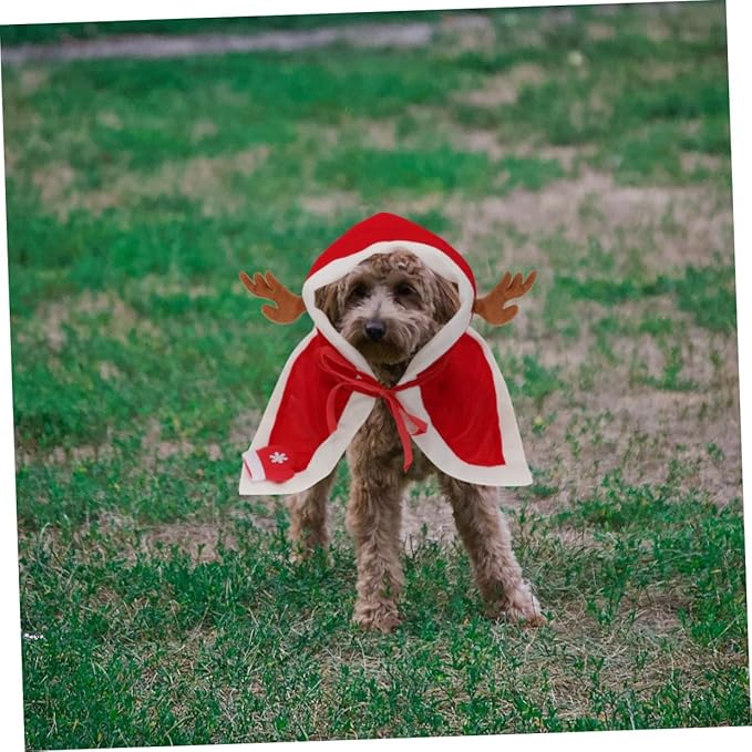 Abaodam Christmas Pet Cloak Dog Clothes Fleece Hooded Cape XL Winter Costume for Dogs Holiday Pet Supplies