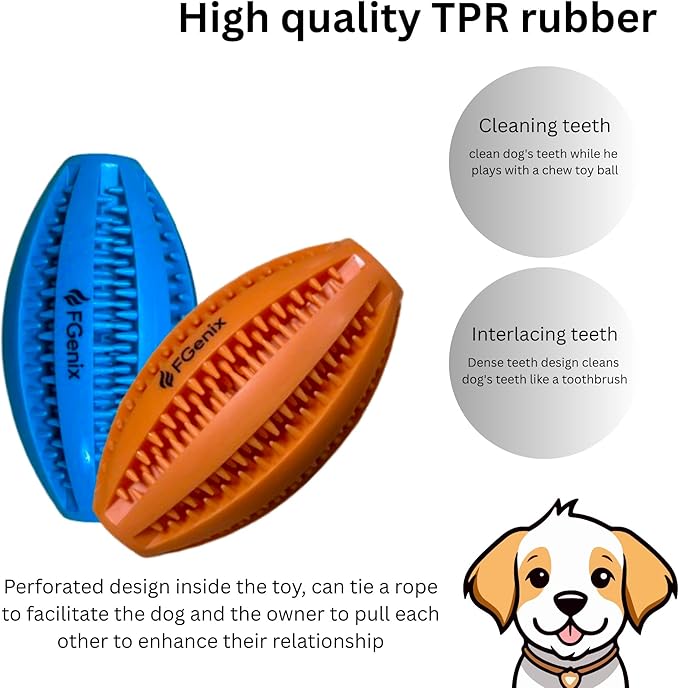 Heavy Duty Dog Ball Toy for Strong Chewers, Natural Rubber Fetch & Chew Balls, Pack of 2 for Large & Medium Dogs