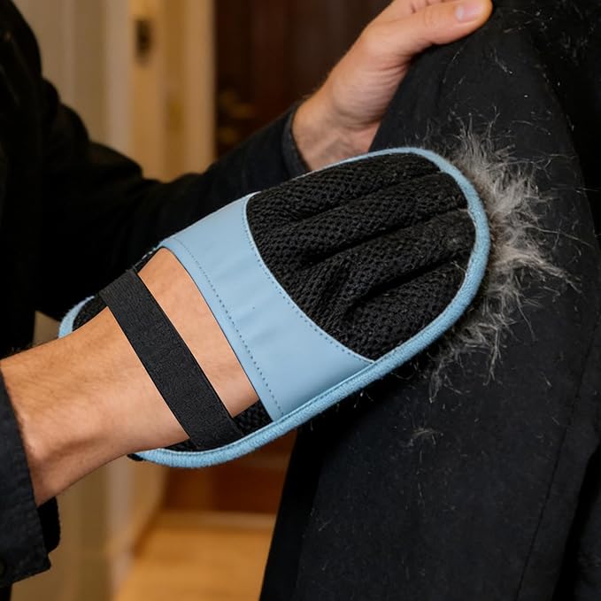Hair Removal Tool, Pet Grooming Glove, 24x18x2cm, Cat Hair Tool, Pet Strands Remover, Electrostatic Five-Finger, for Couch, Carpet, Clothes