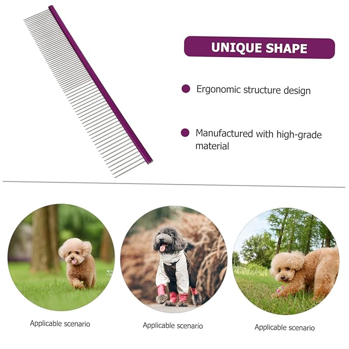 Happyyami Ergonomic Pet Grooming Comb Sturdy and Practical for Long Use Wear-resistant and Portable Hair Brush for Dogs Cats