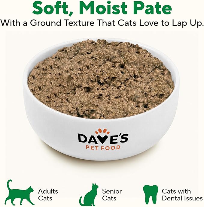 Dave's Pet Food Grain Free Wet Cat Food (95% Chicken & Chicken Liver Pate), Made in Canada Naturally Healthy Canned Cat Food, Added Vitamins & Minerals, Wheat & Gluten-Free, 5.5 oz (24 Pack)