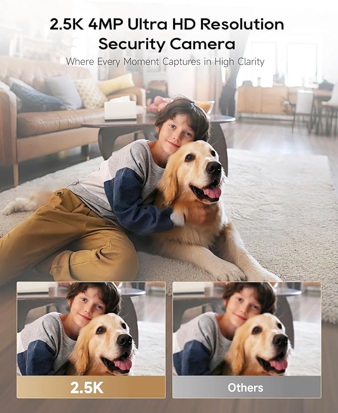 DREAME 2.5K 4MP Pet Dog Camera, Indoor Security Camera Wireless, Dual-Band 5G/2.4G Wi-Fi, Auto-Tracking, 360° Pan-Tilt, Cloud & Local Storage, Physical Privacy Mode, Work with Alexa & Google, White