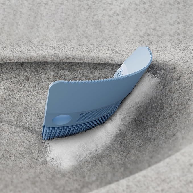 Cat Grooming Brush Silicone Dog Hair Remover Tool Double-Sided Pet Comb for Cat Dog Rabbit (Blue, One Size)