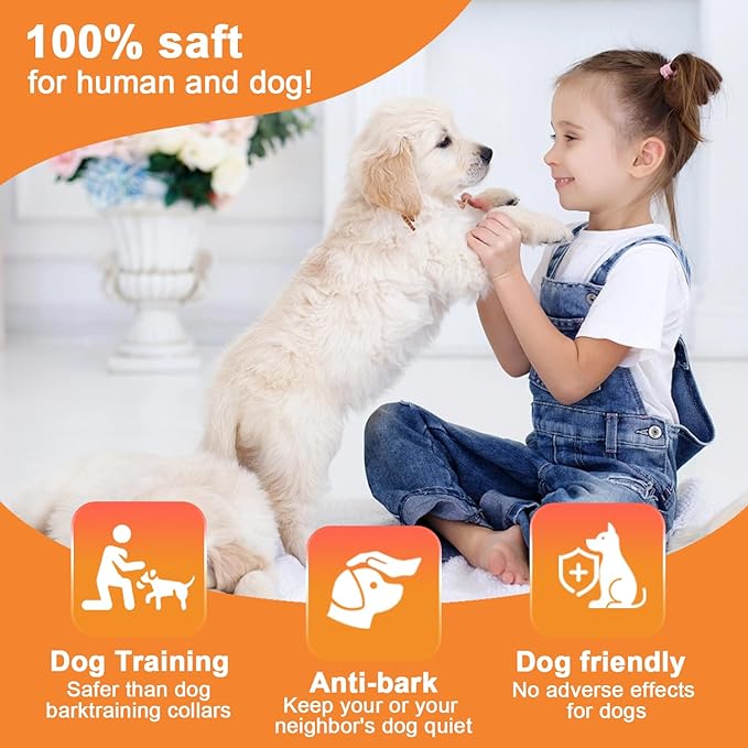 Dog Bark Deterrent Device,Anti-Barking Device,Up to 15Ft Long Range & Rechargeable Bark Control,Stop Barking Dog Devices,Safe for Dogs Training,Indoor & Outdoor(Purple)