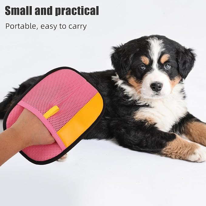 Kisangel 3pcs Pet Hair Removal Gloves for Dogs and Cats – Static Electrostatic Grooming Mitts – Reusable Double-Sided Shedding Gloves for Pet Fur Cleaning