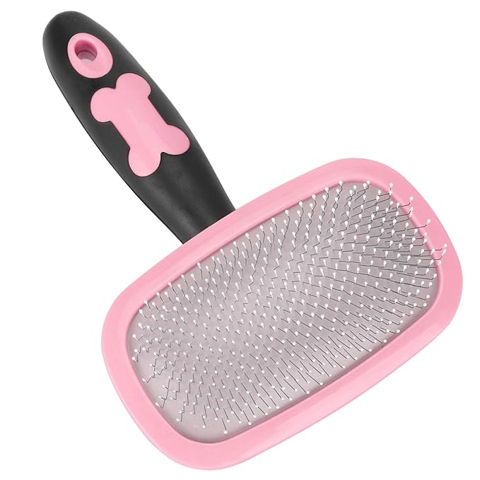 for Cat, for Dog, Deshedding Brush, 360 Degree Rotation, Hair Comb, Removal, Grooming Tool, Pet Supplies (With a little pink)