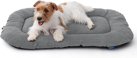 Bedsure Washable Dog Crate Pad for Medium Dogs, Anti-Slip Puppy Kennel Dog Bed for Crate - Ultra Soft Fleece Flat Thin Pet Mat (Not Chew Proof), Light Grey 29"x18"