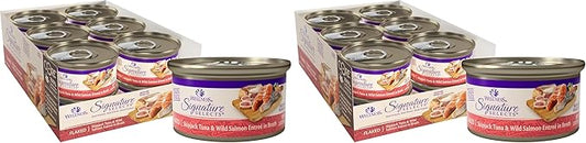 Wellness CORE Signature Selects Flaked Adult Wet Cat Food,Natural,Protein-Rich,Grain Free,2.8 Ounce (Skipjack Tuna & Wild Salmon),(Pack of 24)