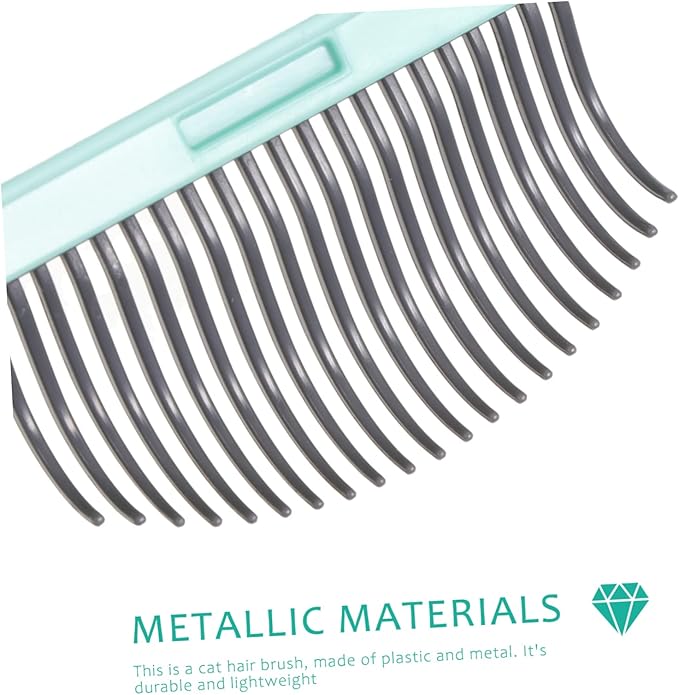 Cat Hair Comb Mint Green Pet Grooming Brush for Long and Hair Cats Gentle Shedding Removal Detangling Massage Tool Portable Lightweight Design